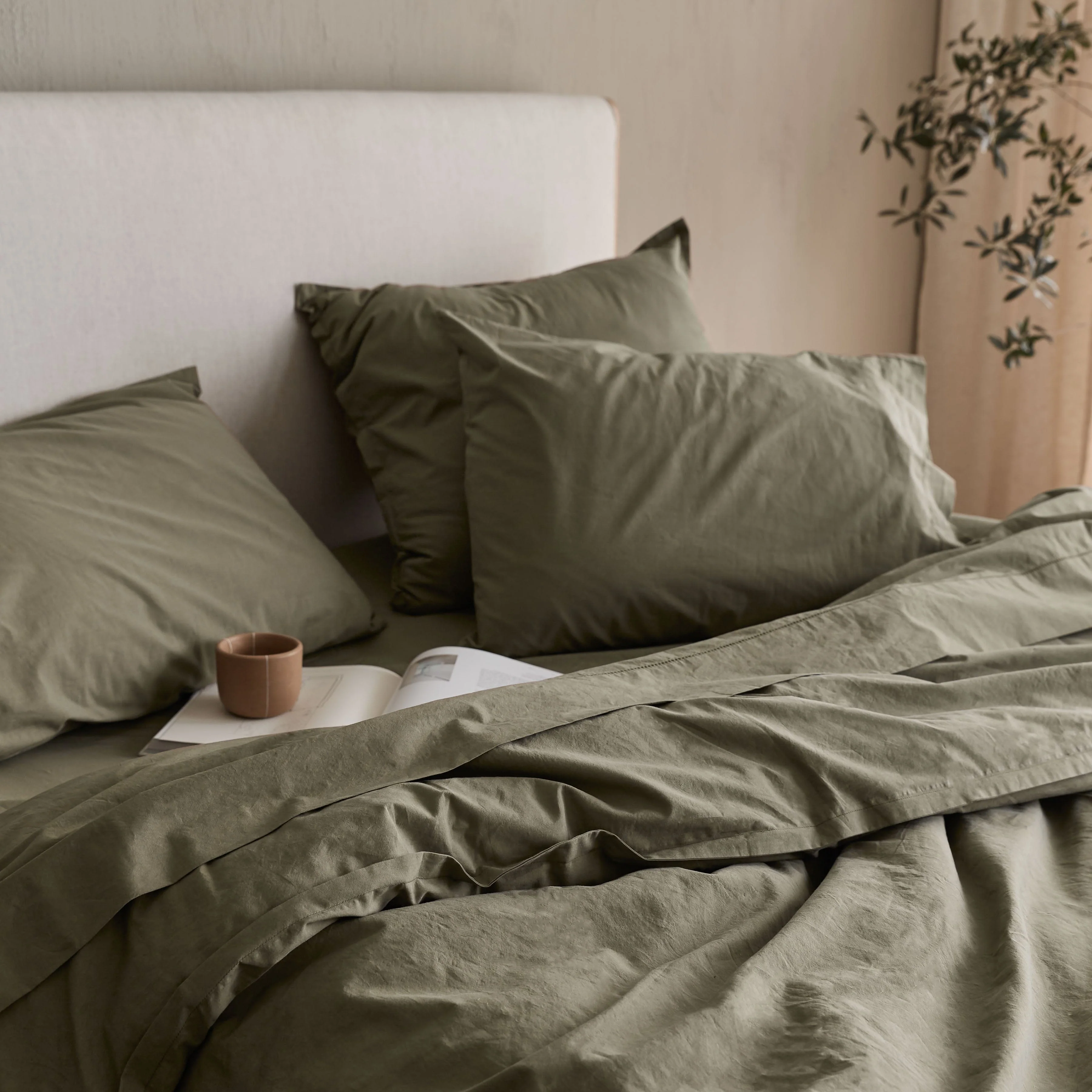 Stonewashed Organic Cotton Percale Duvet Cover - Image 36