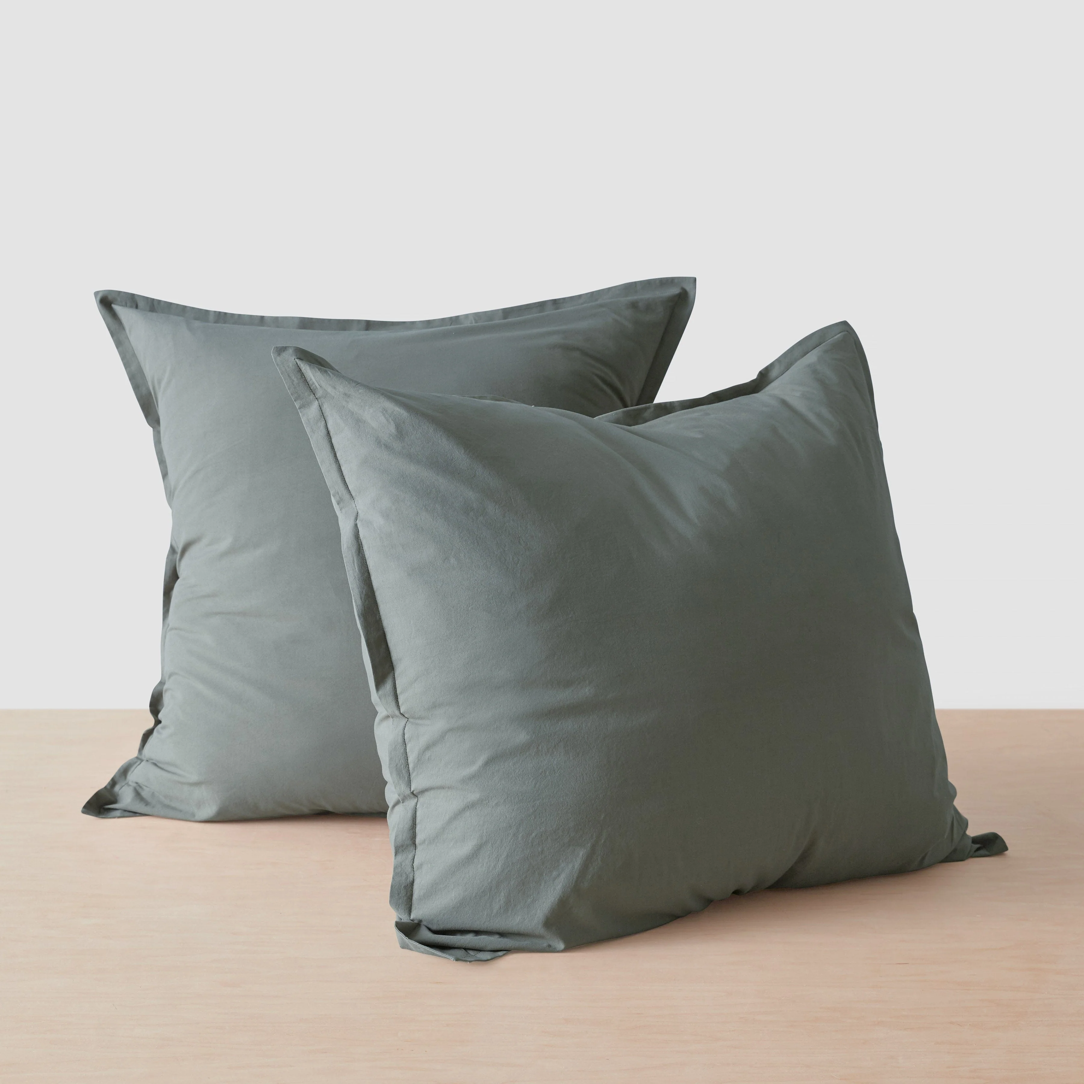 Stonewashed Organic Cotton Percale Euro Shams - Image 13