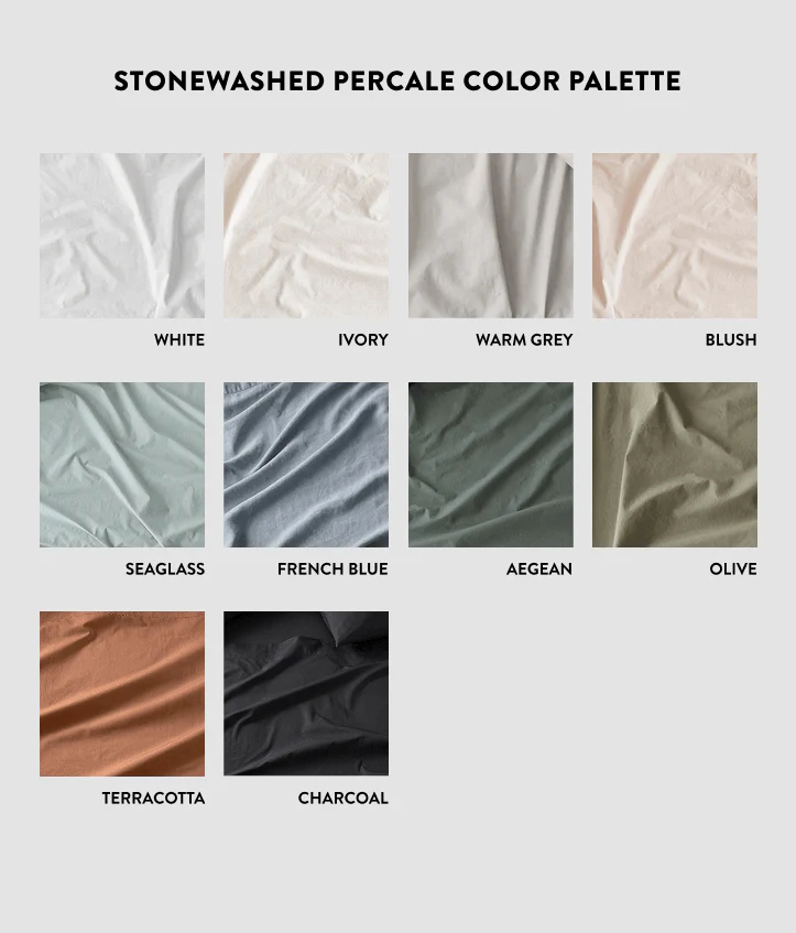 Stonewashed Organic Cotton Percale Fitted Sheet - Image 28