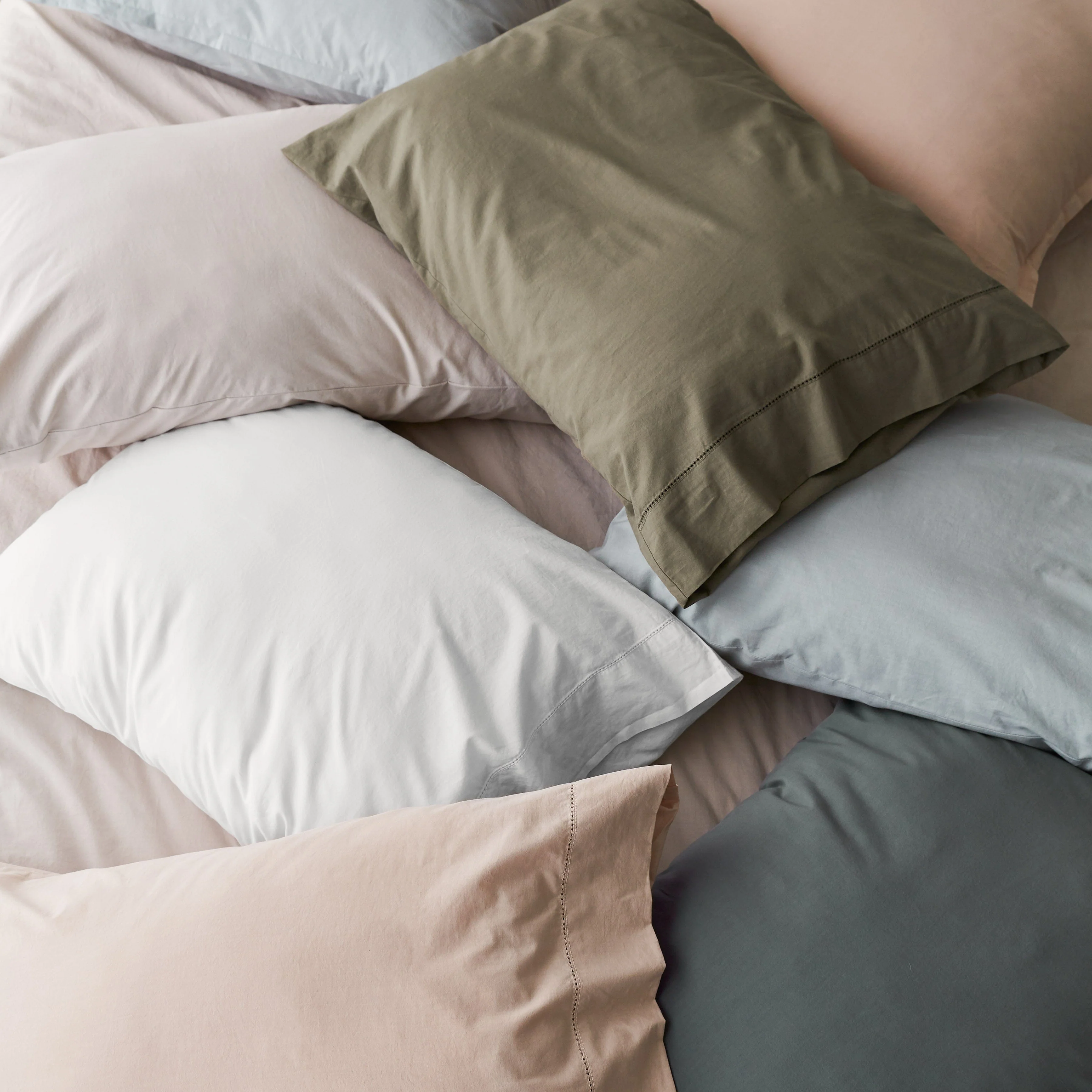 Stonewashed Organic Cotton Percale Pillowcases - Image 34
