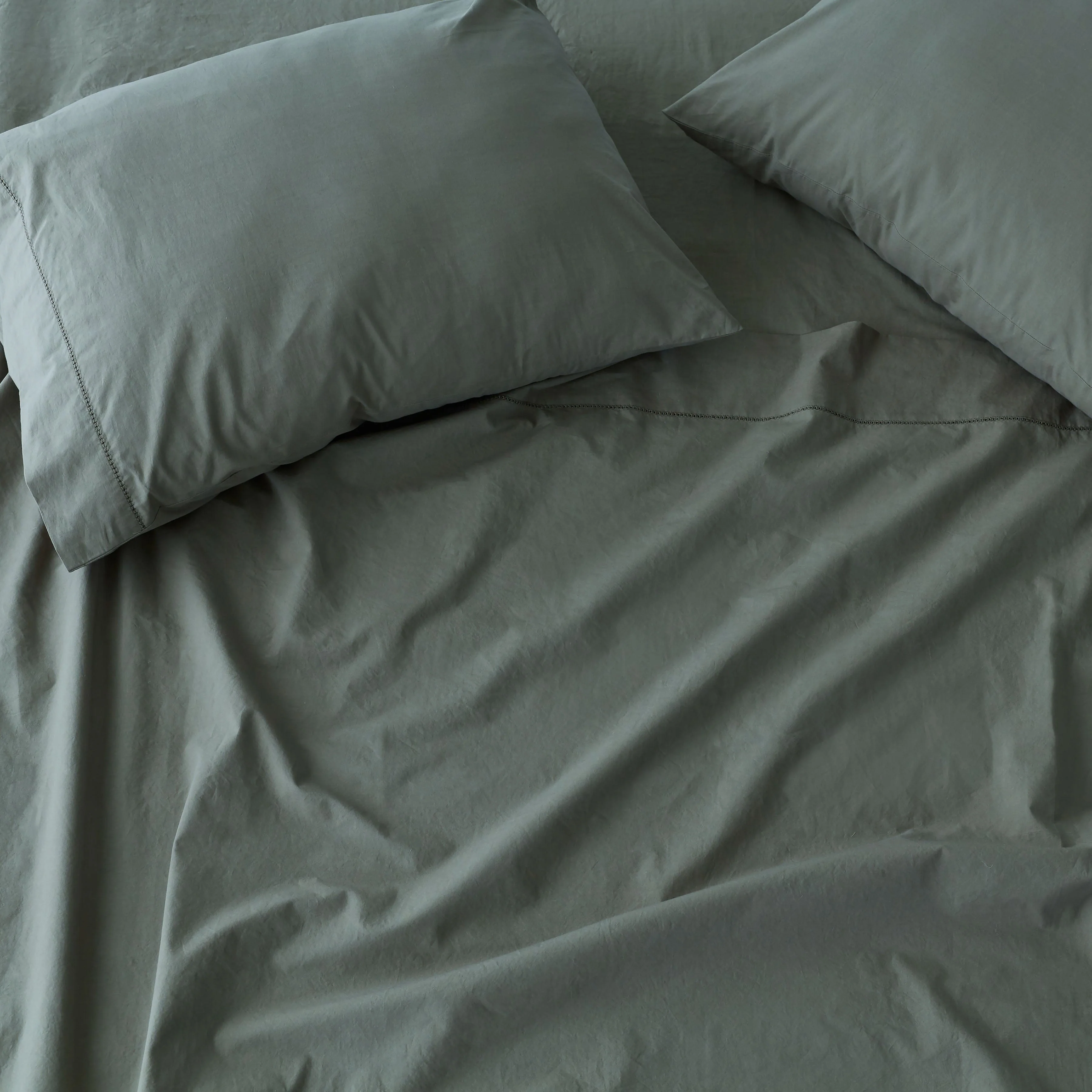 Stonewashed Organic Cotton Percale Sheet Set - Image 18