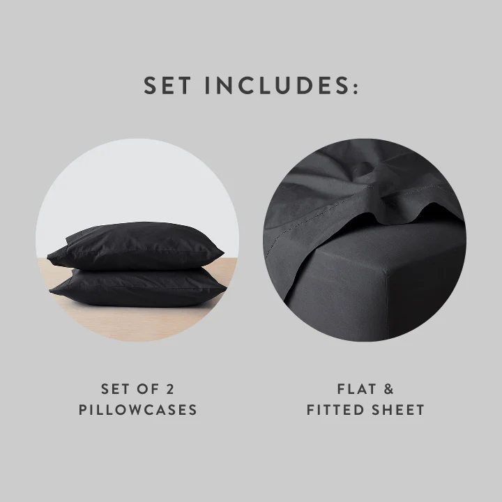 Stonewashed Organic Cotton Percale Sheet Set - Image 47