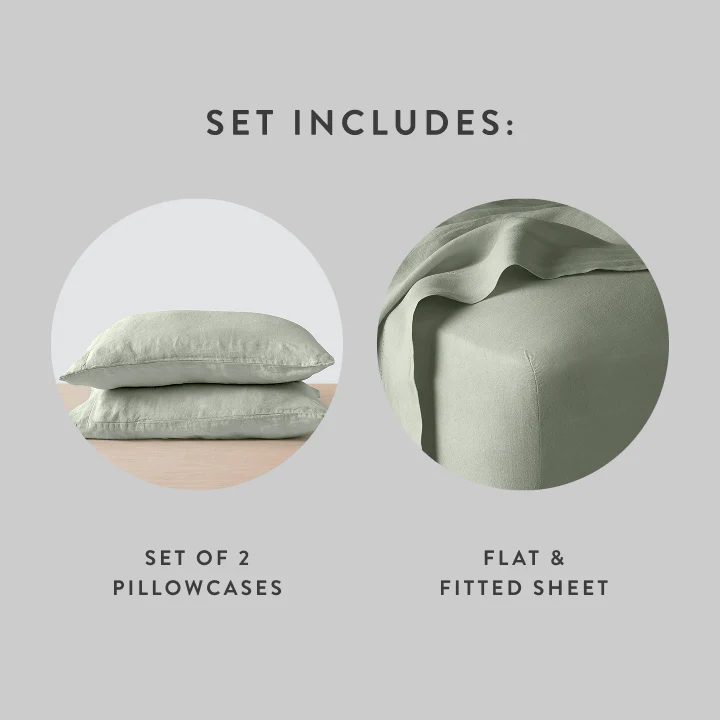 Stonewashed Linen Sheet Set - Image 100