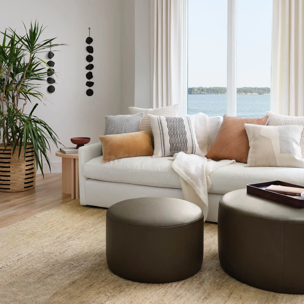 Torres Round Leather Ottoman - Medium & Large - Image 23