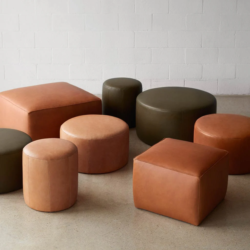 Torres Round Leather Ottoman - Small - Image 17