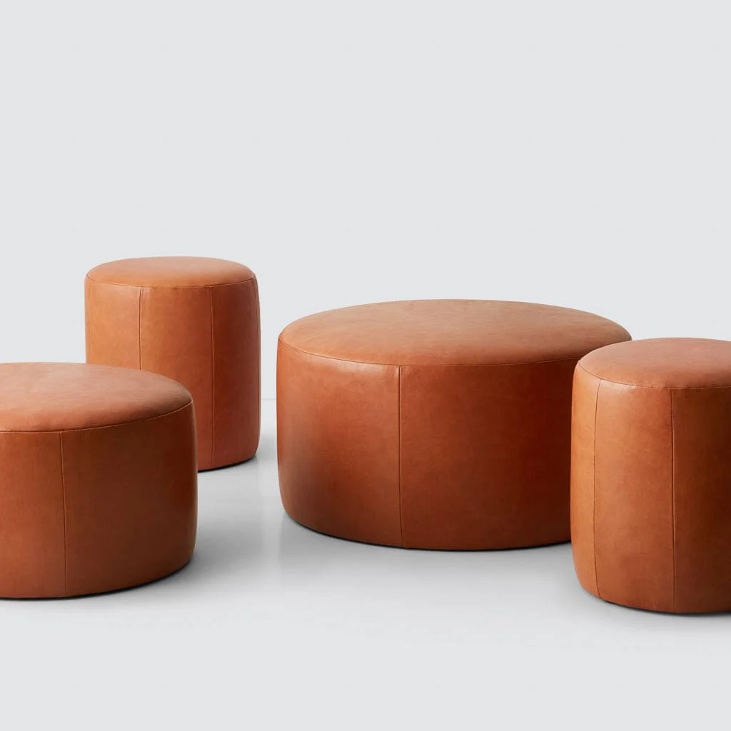 Torres Round Leather Ottoman - Small - Image 5